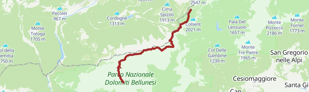 Route map: Park2Trek Dolomites - stage 2